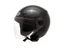 ModCycles - Open Face MMG Helmet. Model Kioto. Color: Shiny Black. DOT APPROVED